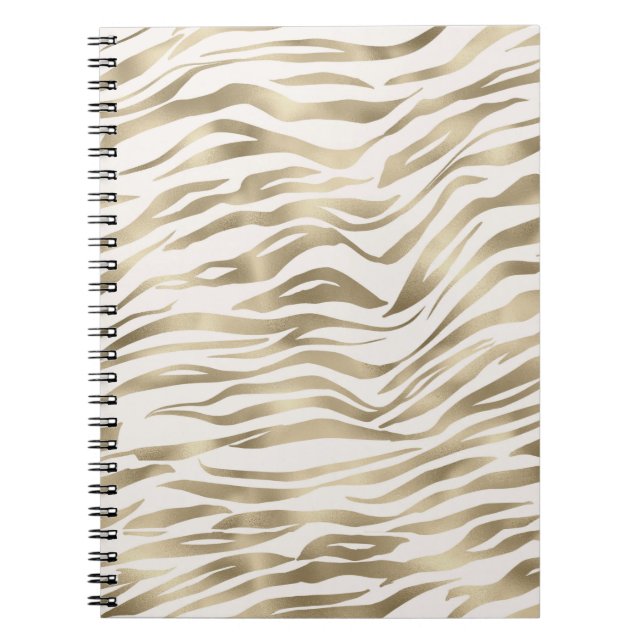 Gold Cream Zebra Print   Notebook (Front)