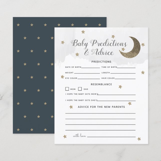 Gold Crescent Moon Navy Baby Predictions & Advice (Front/Back)