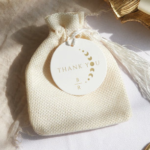 Gold Crescent Moon Wedding Favour Tags