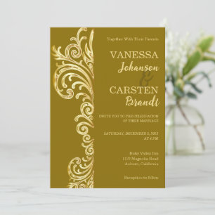 Gold Crest Wedding Invitation