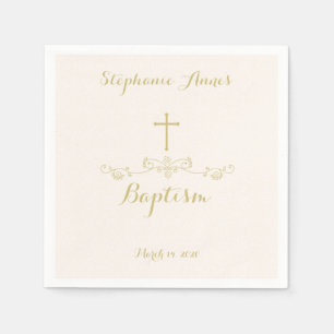 Gold Cross and Laurels Napkin