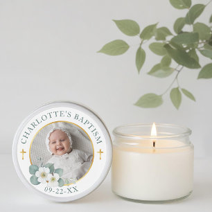 Gold Cross Baptism Favour Sticker   Elegant Religi