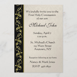 Gold Cross Border Invitation