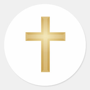 Gold Cross/Easter Classic Round Sticker