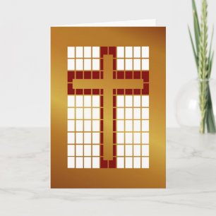 Gold Cross Greeting Card