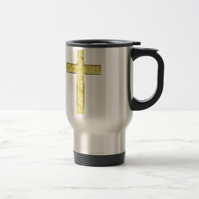 gold cross travel mug (Right)