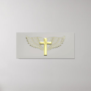 Gold Cross Wing Canvas Print