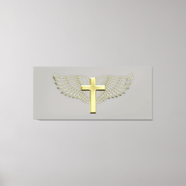 Gold Cross Wing Canvas Print (Front)