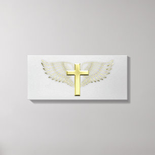 Gold Cross Wing Canvas Print