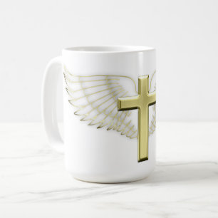 Gold Cross Wing Coffee Mug