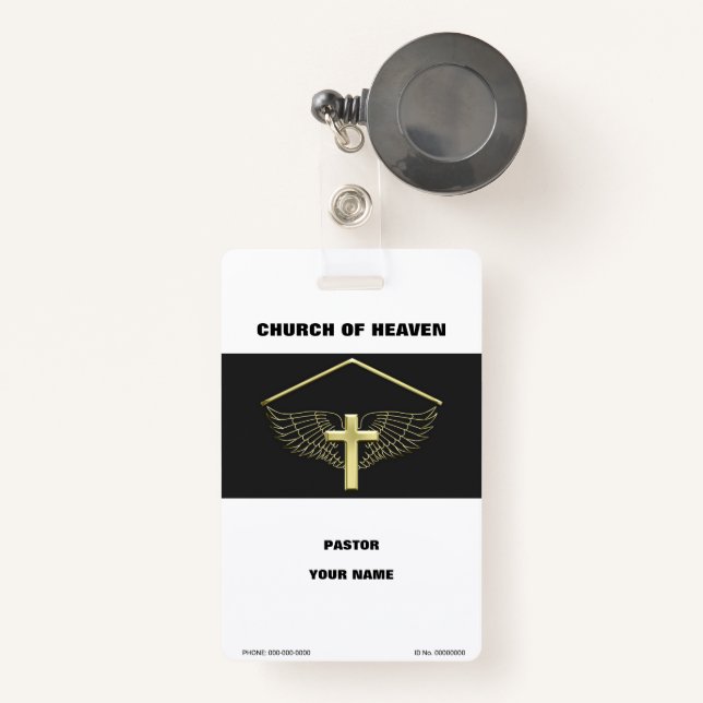 Gold Cross Wing ID Badge (Front with Retractable)