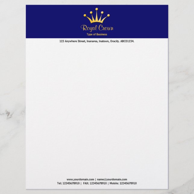 Gold Crown 2in Colour Header - Navy 000066 Letterhead (Front)