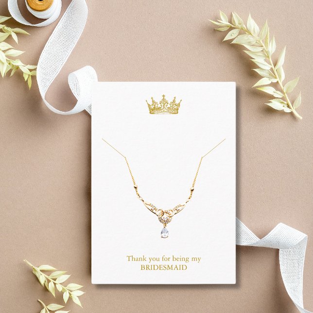 Gold Crown Bridesmaid Necklace Display Card (Creator Uploaded)