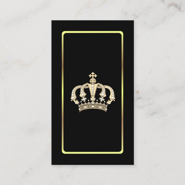 Gold Crown Classy Business Card (Front)