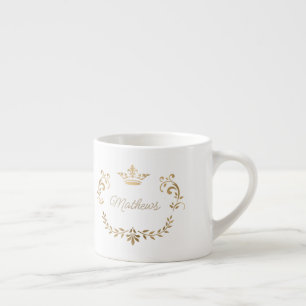 Gold Crown Crest Personalized  Espresso Cup