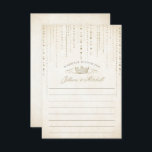 Gold Crown Fairytale Wedding Advice Card<br><div class="desc">Let your wedding guests give you pearls of wisdom on married life with these beautiful advice cards. This pretty design features streaming jewels from the top with a crown on a soft,  slightly weathered Champagne gold background.</div>