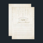 Gold Crown Fairytale Wedding Advice Card<br><div class="desc">Let your wedding guests give you pearls of wisdom on married life with these beautiful advice cards. This pretty design features streaming jewels from the top with a crown on a soft,  slightly weathered Champagne gold background.</div>