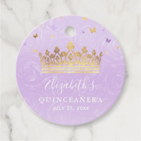 Gold Crown Light Purple Roses Elegant Quinceanera