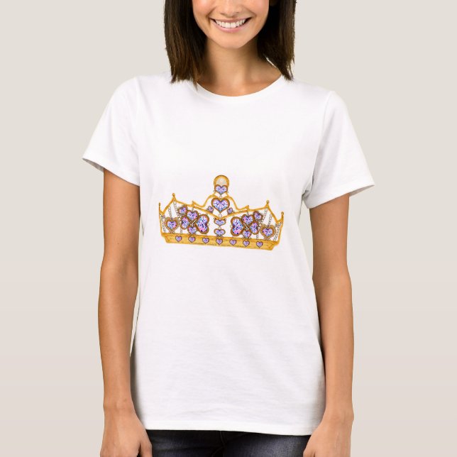 gold crown of heart diamonds T-Shirt (Front)