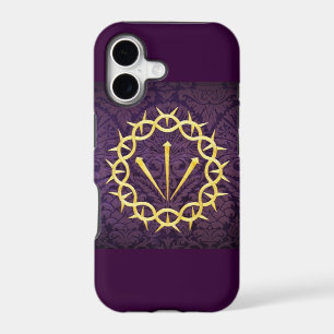 Gold Crown Of Thorns On Dark Purple Background