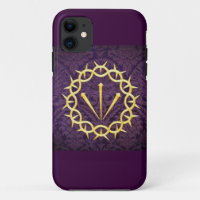 Gold Crown Of Thorns On Dark Purple Background