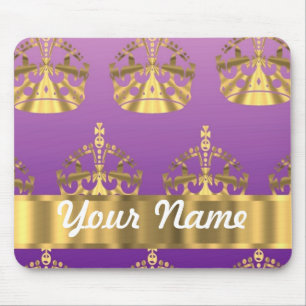 Gold crown pattern mouse pad