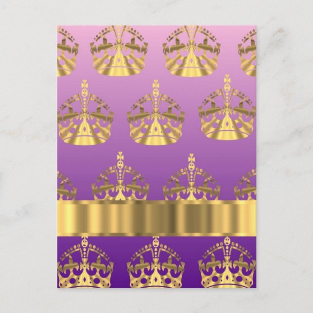Gold crown pattern postcard (Front)