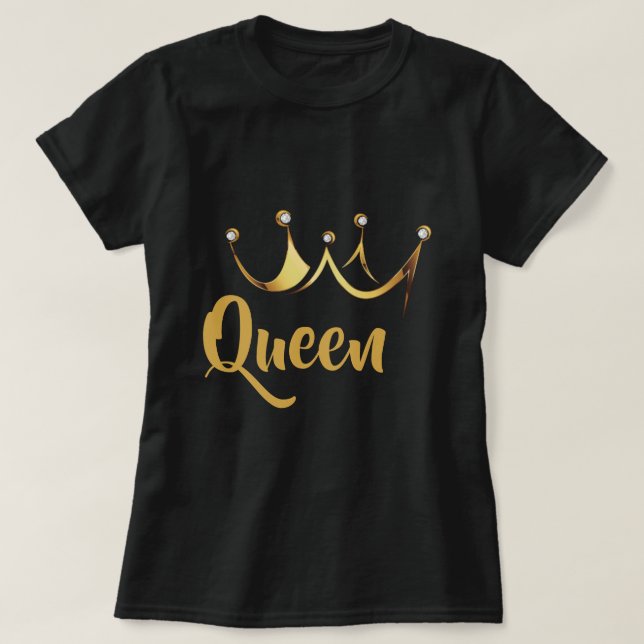 Gold Crown Queen T-Shirt (Design Front)