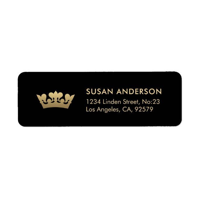 Gold Crown Return Address Label (Front)