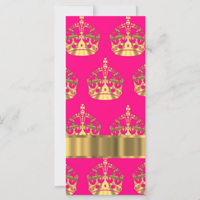Gold crowns on hot pink (Front)