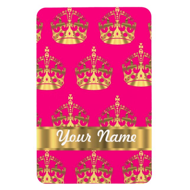 Gold crowns on hot pink magnet (Vertical)