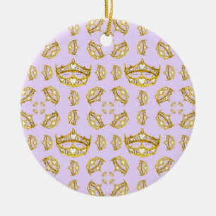 gold crowns tiaras pale lilac ceramic tree decoration