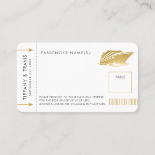 Gold Cruise Ticket Boarding Pass Place Escort Card