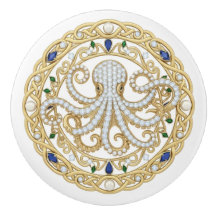 Gold Crystal Ocean Sea Octopus 2D graphic gemstone