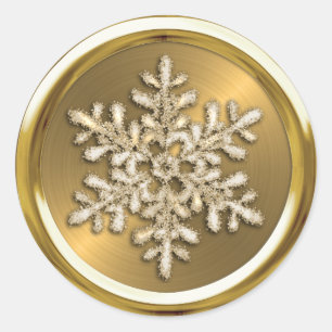 Gold Crystal Snowflake on Gold Seal