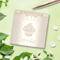 Gold cupcake glitter drips modern bold girly name