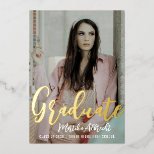 Gold Cursive Overlay   Photo Graduation Party