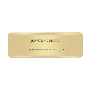 Gold Cursive Text Font Modern Return Address