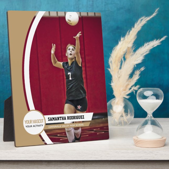 Gold Curved Frame School Photo Display (Side)