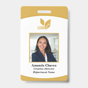 Gold Custom Business Employee Photo ID Badge