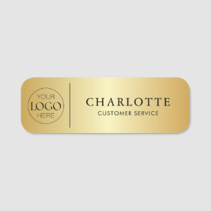 Gold Custom Logo Office Employee Staff Name Tag