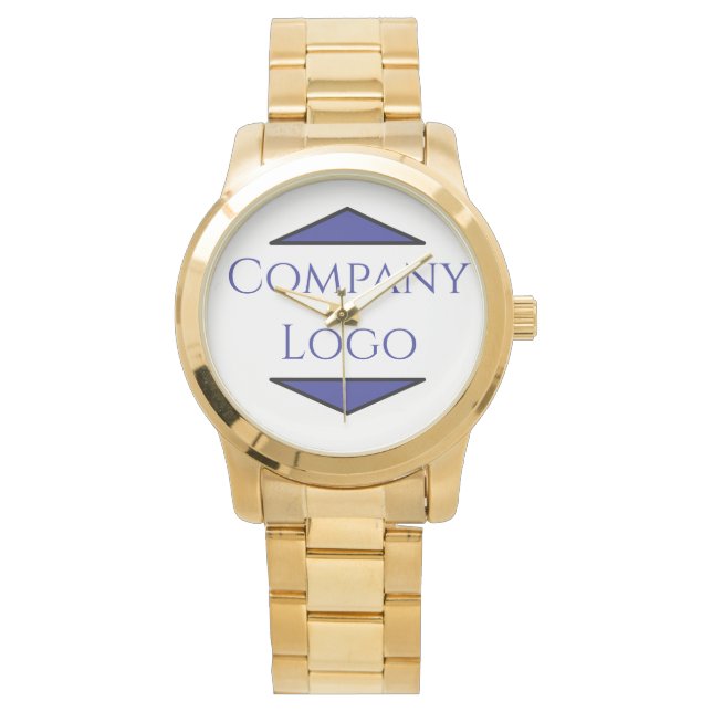 Gold Custom Luxury Corporate Watch with Logo (Front)