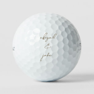 Gold Custom Script Names Wedding Titleist Pro  Golf Balls