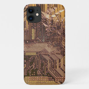 Gold Cyber Circuit Board Tech Art Electronics Case-Mate iPhone Case