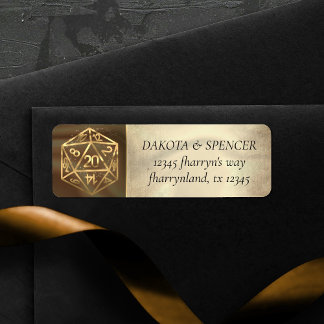 Gold D20 | Tabletop Role Player Dice Address