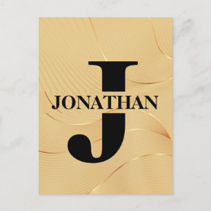 Gold Dad Initial Name Appreciation Design Postcard