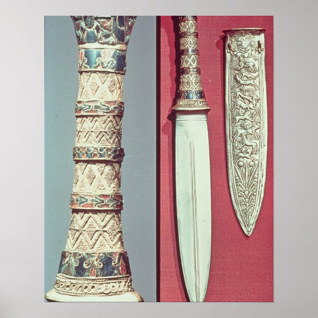 Gold dagger and sheath, Tutankhamun treasure, c.13 Poster (Front)