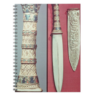 Gold dagger and sheath, Tutankhamun treasure, c.13 Spiral Notebook