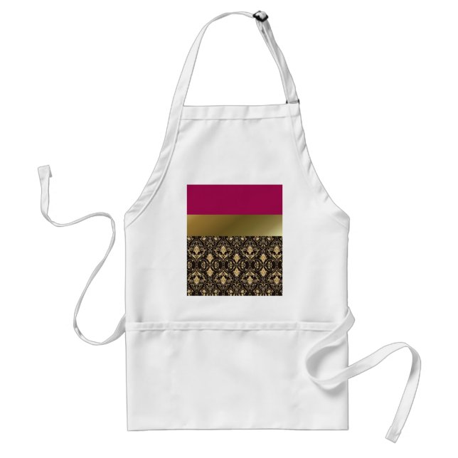 Gold damask and Red Standard Apron (Front)