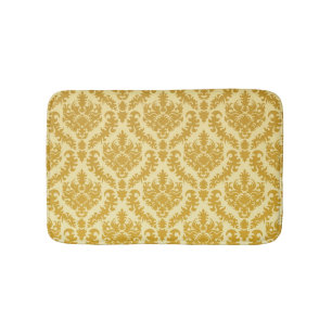 Gold damask bath mat